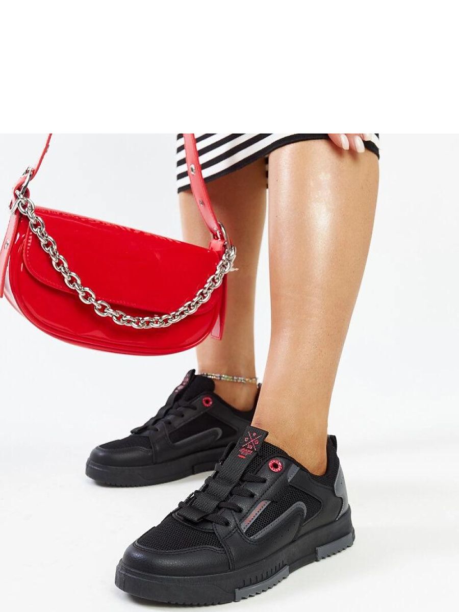 Czarno-szare sneakersy damskie CROSS JEANS LL2R4012C - Solea - obrazek 3