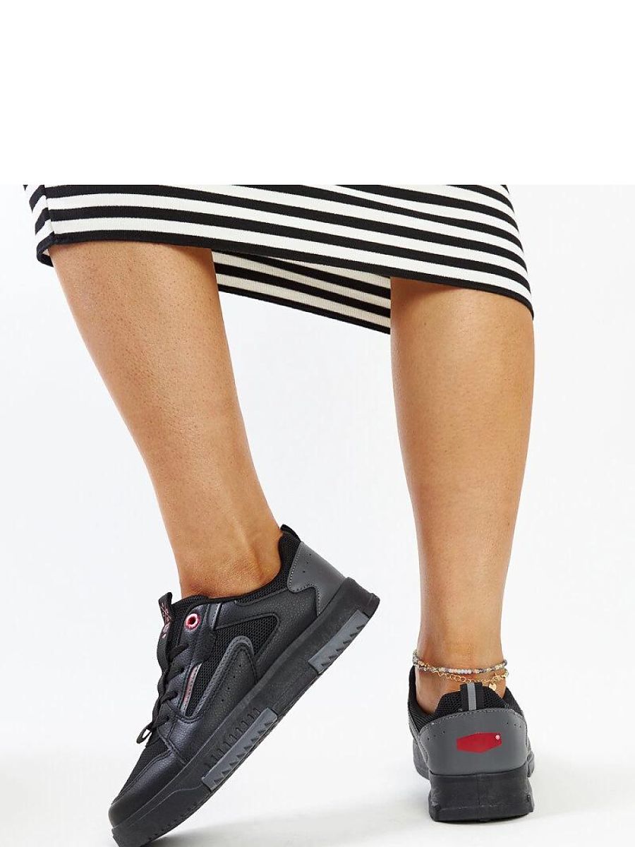 Czarno-szare sneakersy damskie CROSS JEANS LL2R4012C - Solea - obrazek 5