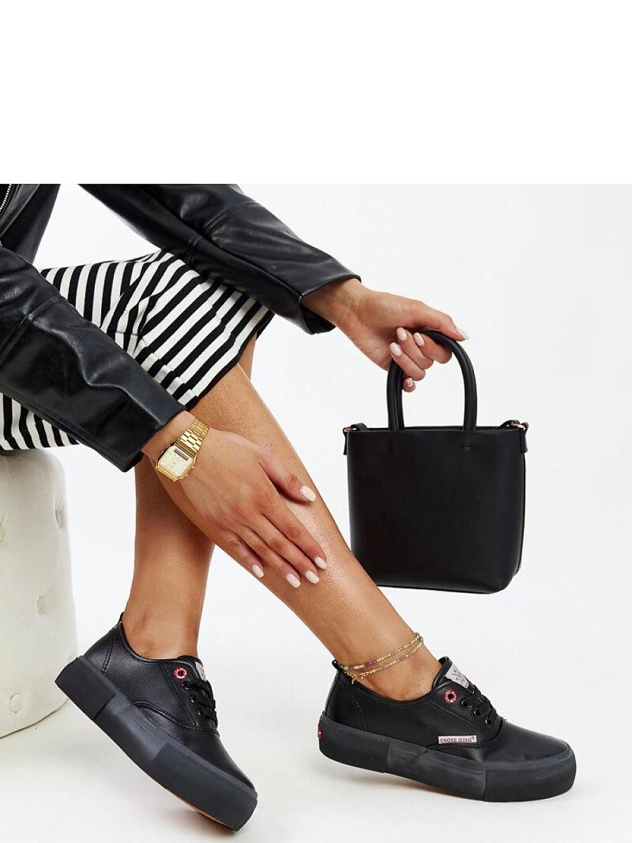 Czarne damskie trampki CROSS JEANS - Solea - obrazek 2