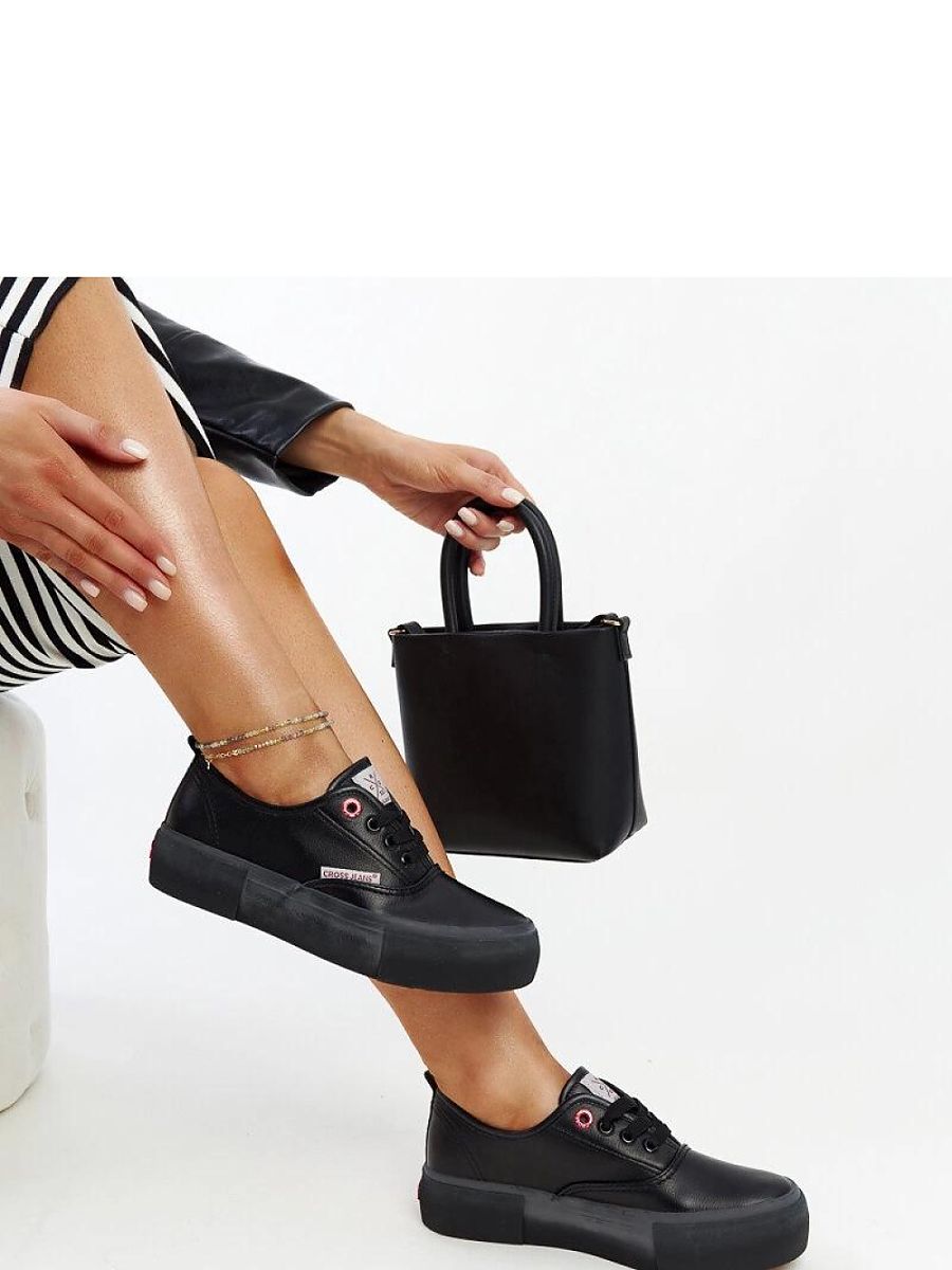 Czarne damskie trampki CROSS JEANS - Solea - obrazek 3