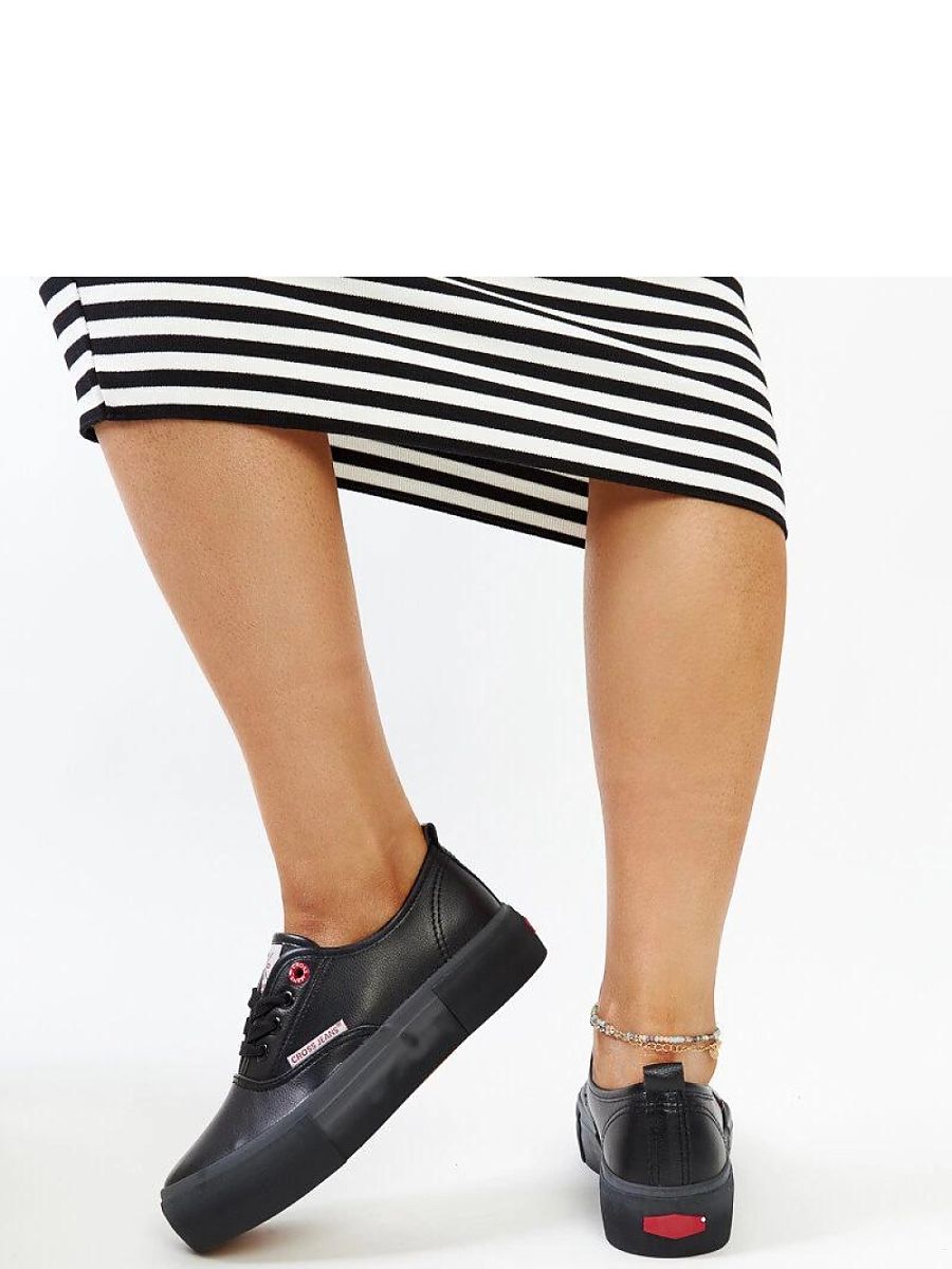 Czarne damskie trampki CROSS JEANS - Solea - obrazek 4