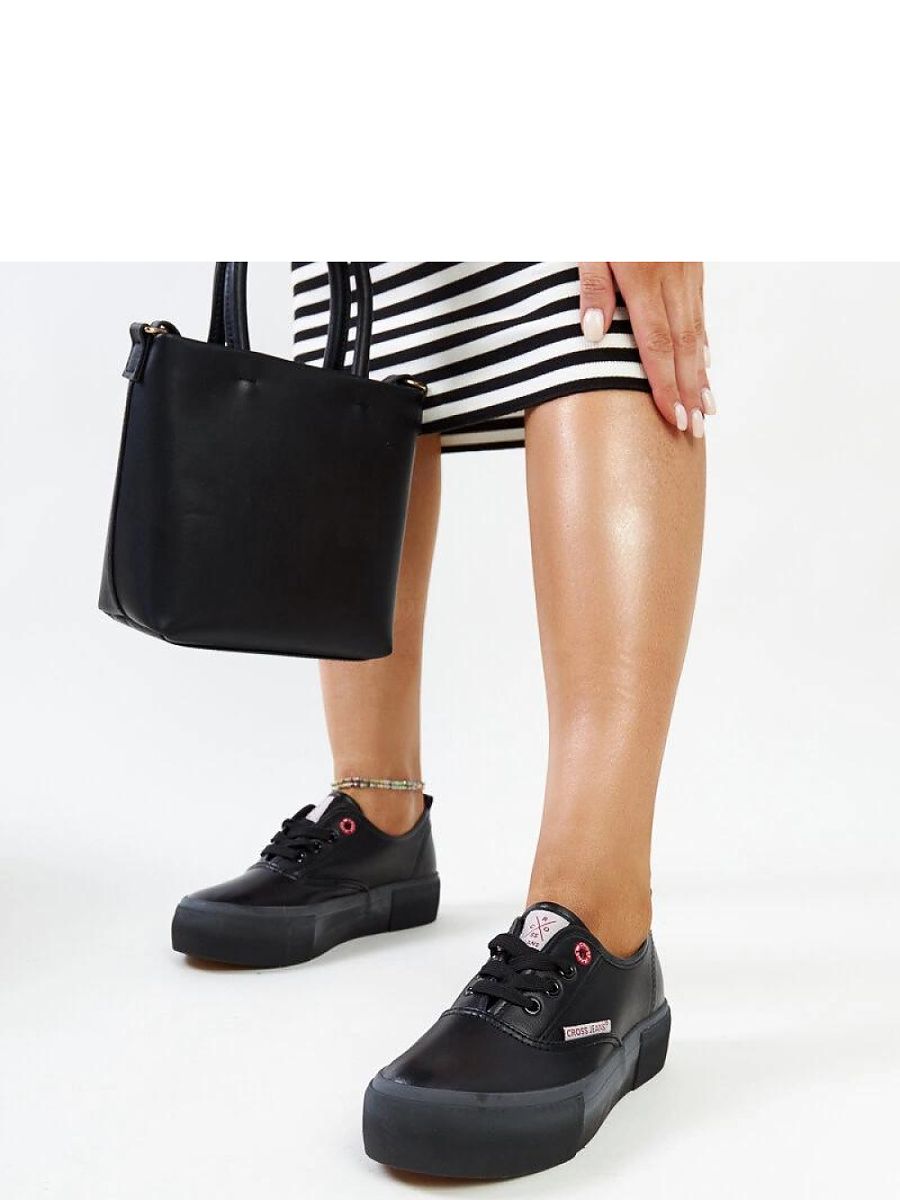 Czarne damskie trampki CROSS JEANS - Solea - obrazek 5