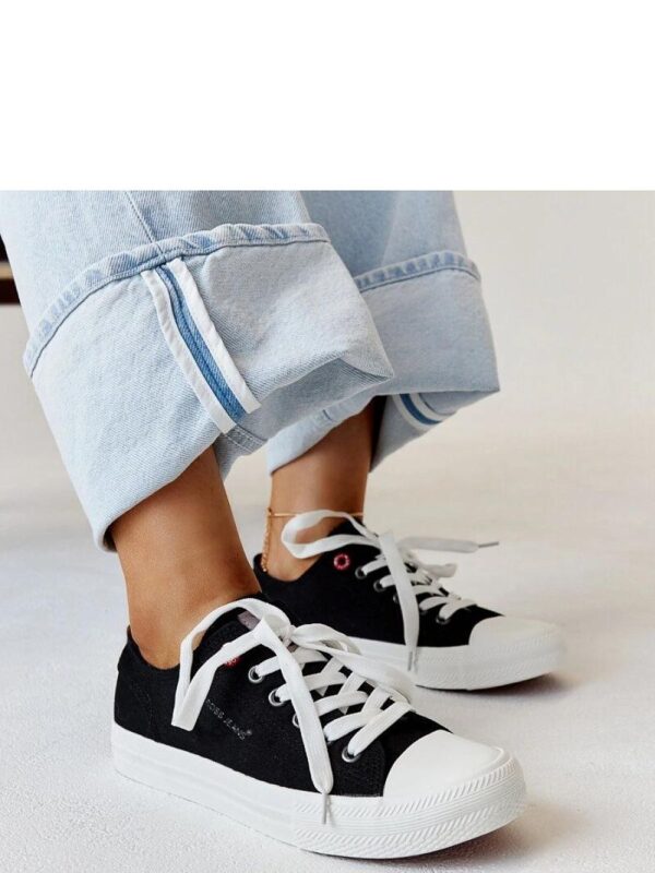 Czarne materiałowe damskie trampki CROSS JEANS - Solea