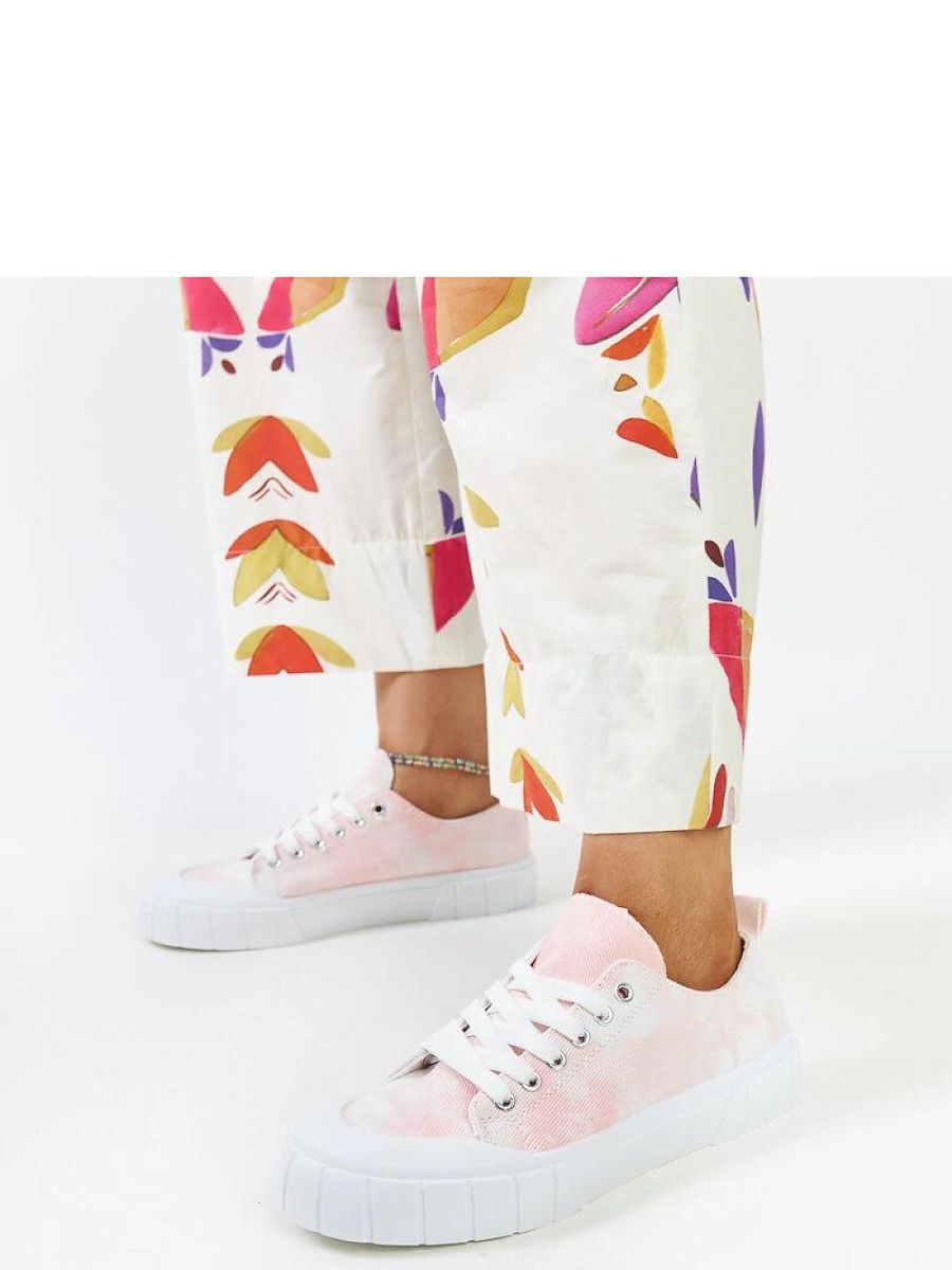 Różowe materiałowe trampki Jerina - Solea - obrazek 2