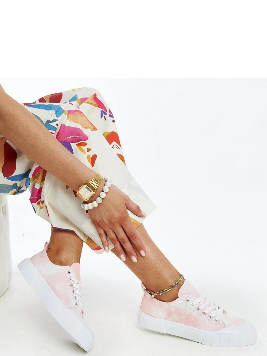 Różowe materiałowe trampki Jerina - Solea - obrazek 3