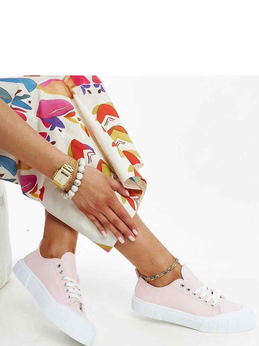 Różowe materiałowe trampki Eduarda - Solea - obrazek 2