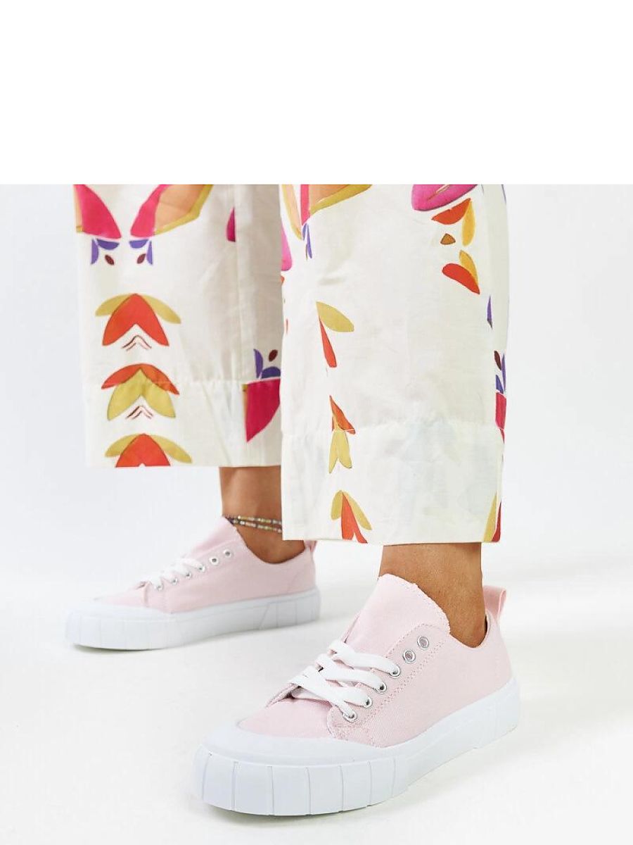 Różowe materiałowe trampki Eduarda - Solea - obrazek 3