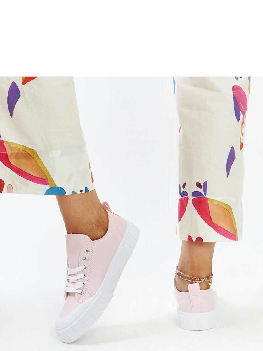 Różowe materiałowe trampki Eduarda - Solea - obrazek 5