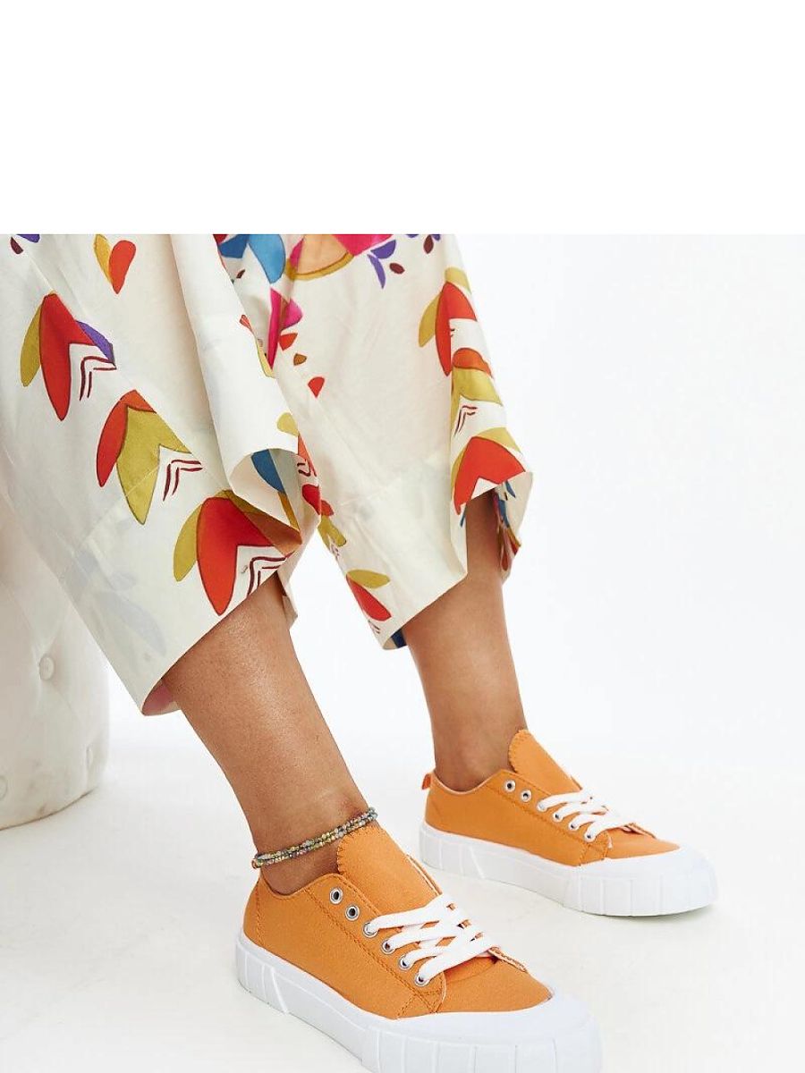 Pomarańczowe materiałowe trampki Eduarda - Solea