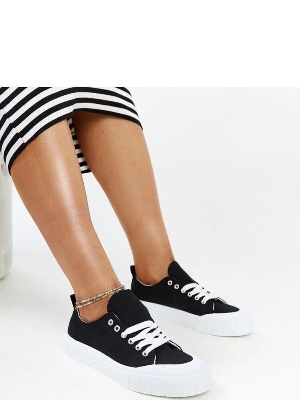 Czarne materiałowe trampki Eduarda - Solea