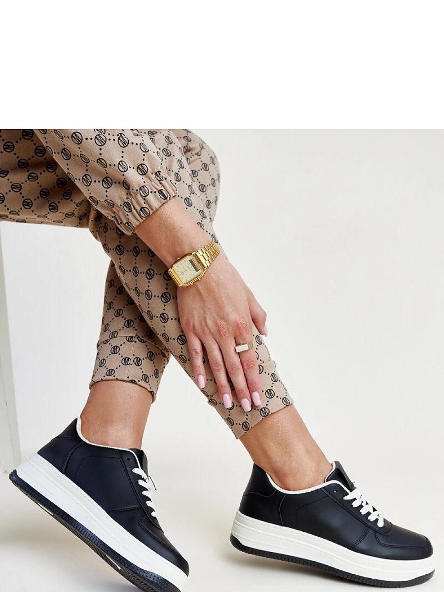 Czarne sneakersy na platformie Cvita - Solea - obrazek 2