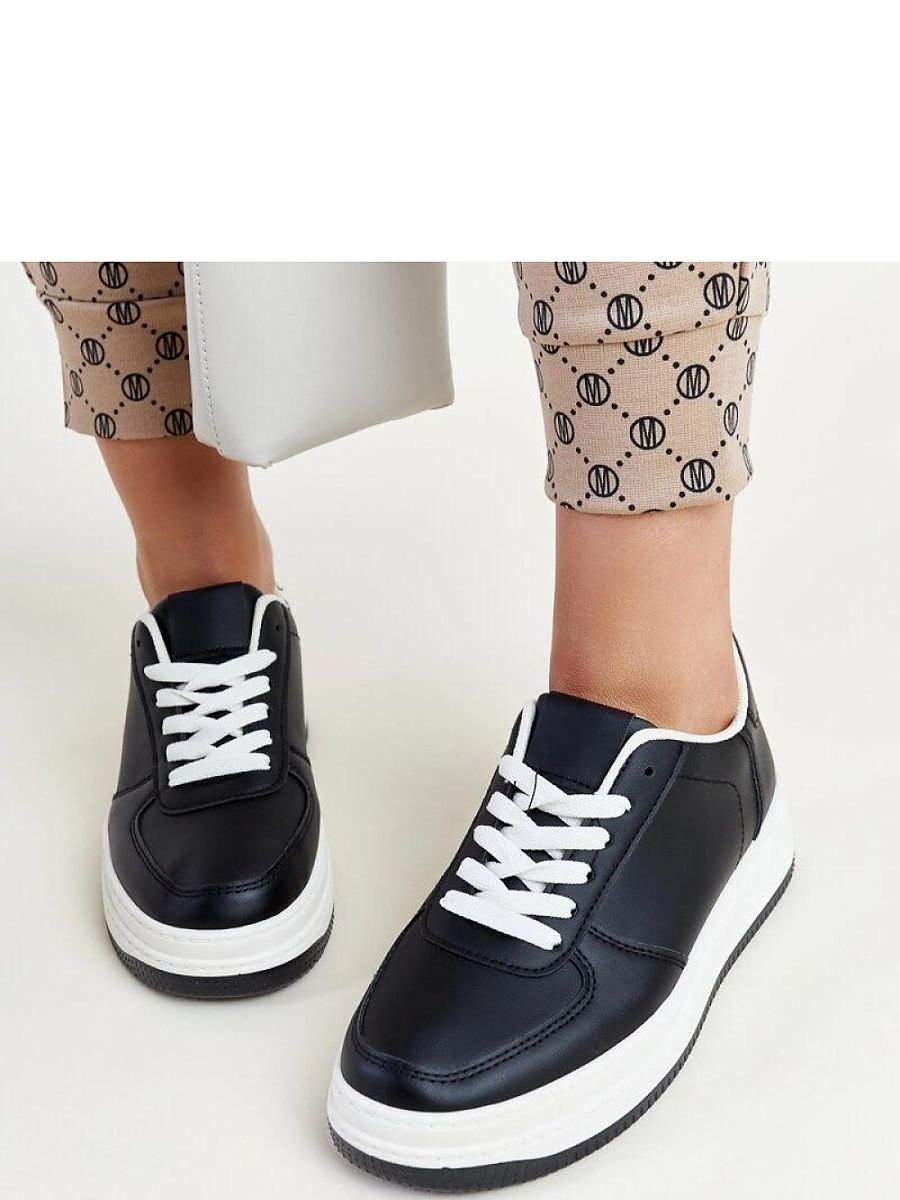 Czarne sneakersy na platformie Cvita - Solea - obrazek 4