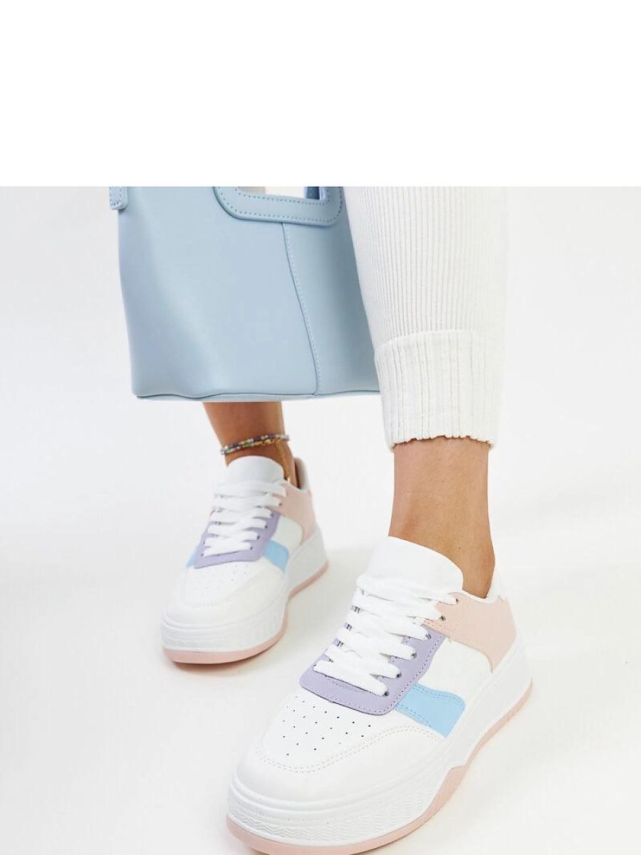 Biało-różowe sneakersy na grubszej podeszwie Rafida - Solea - obrazek 3