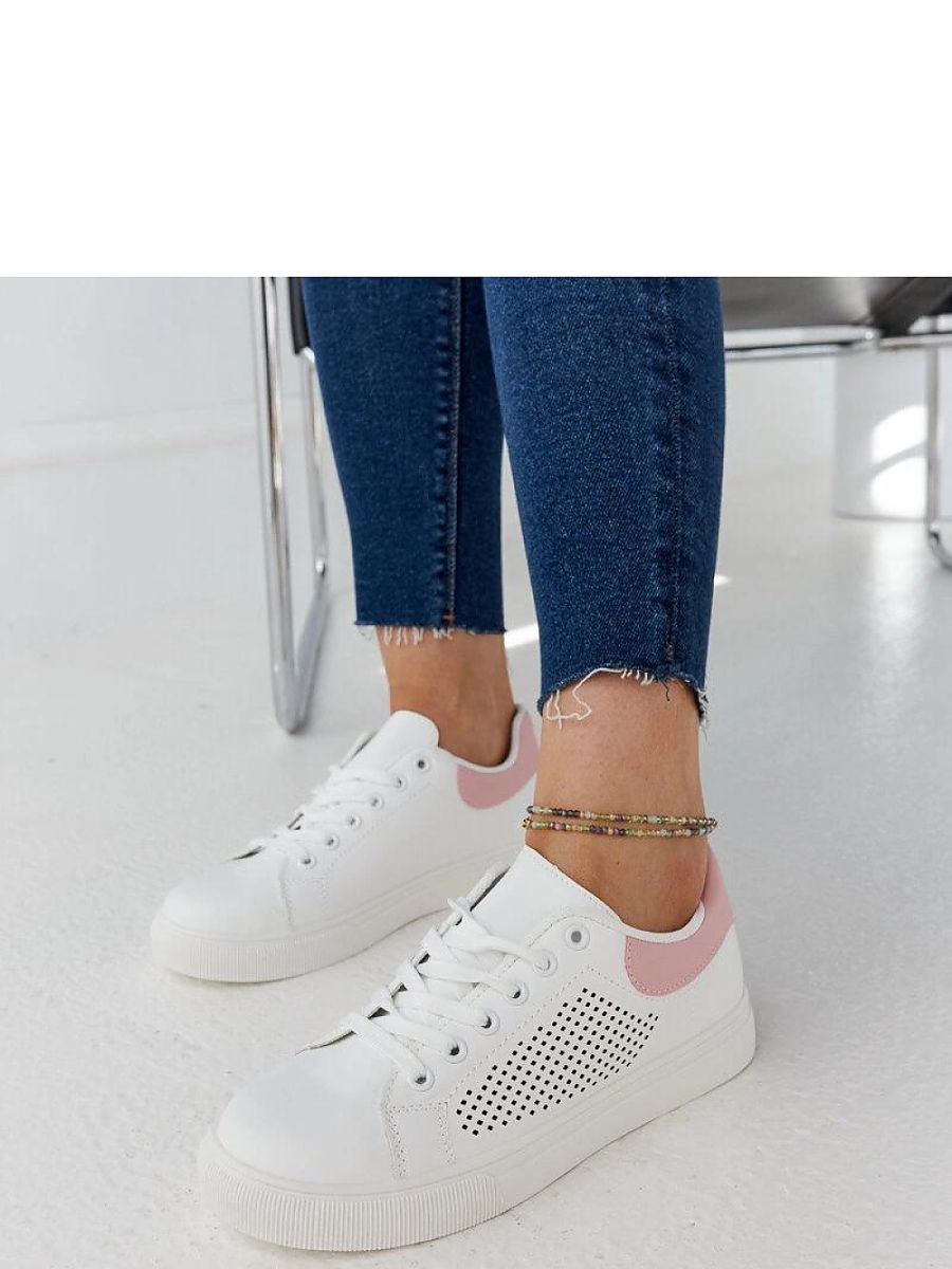 Biało-różowe ażurowe sneakersy Semhar - Solea - obrazek 2