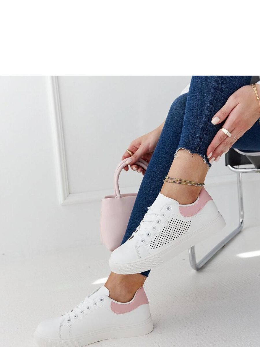 Biało-różowe ażurowe sneakersy Semhar - Solea - obrazek 3