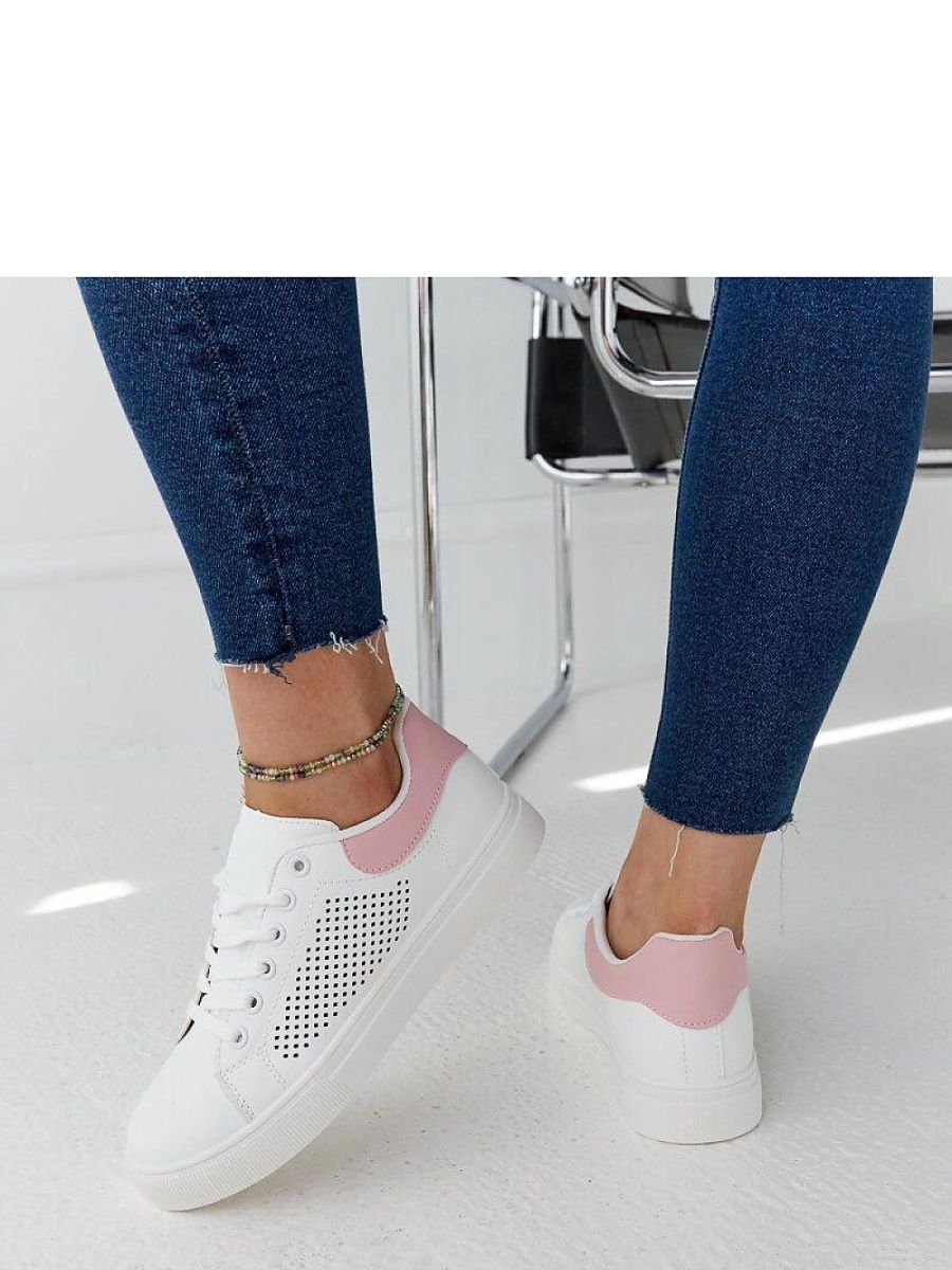 Biało-różowe ażurowe sneakersy Semhar - Solea - obrazek 5