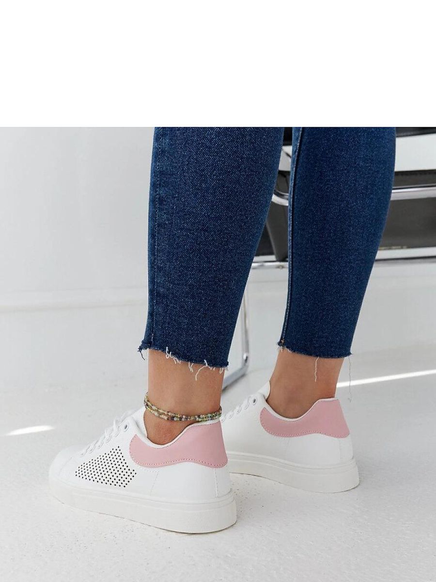 Biało-różowe ażurowe sneakersy Semhar - Solea - obrazek 6