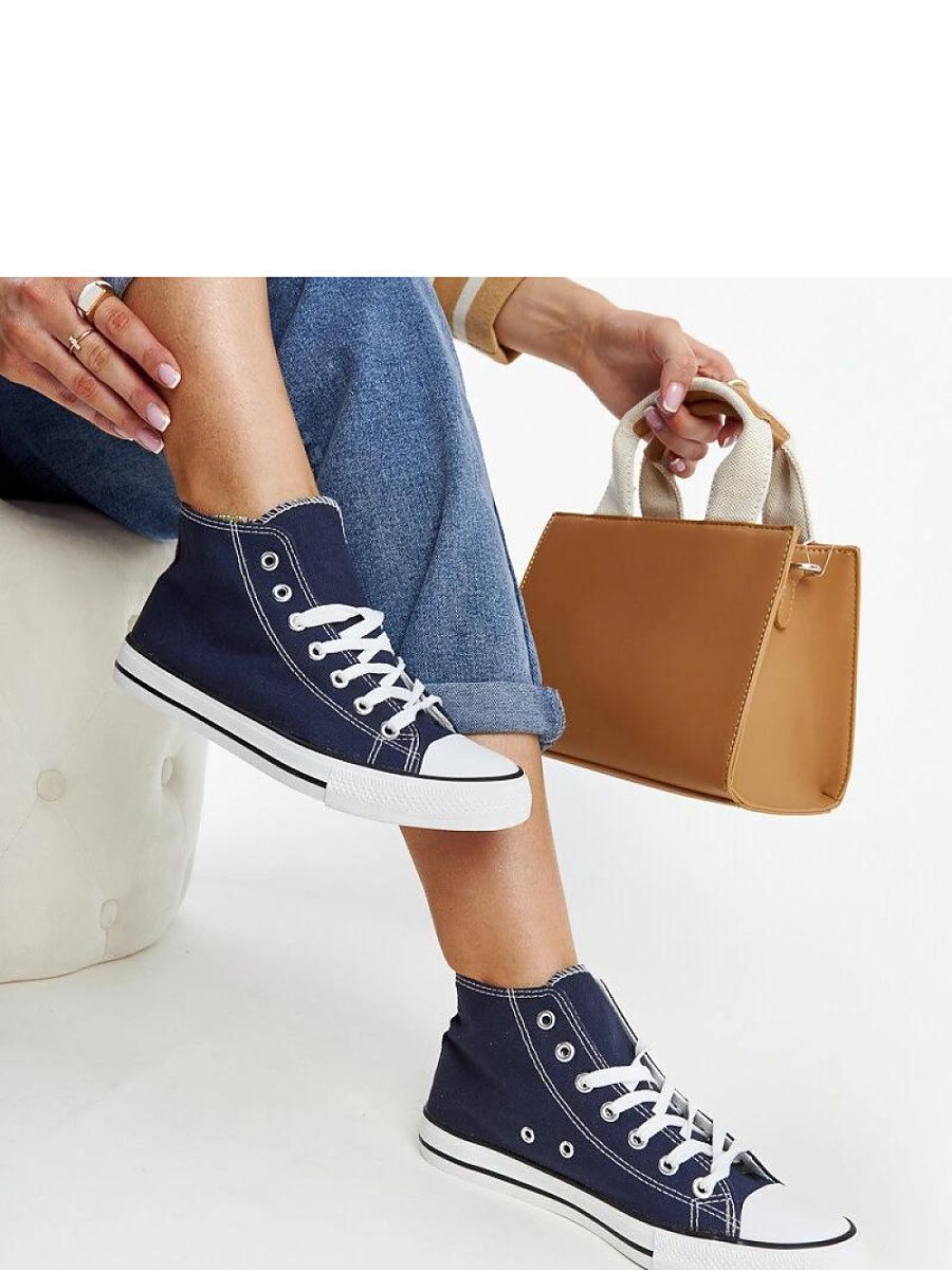 Granatowe wysokie trampki Eliska - Solea - obrazek 2