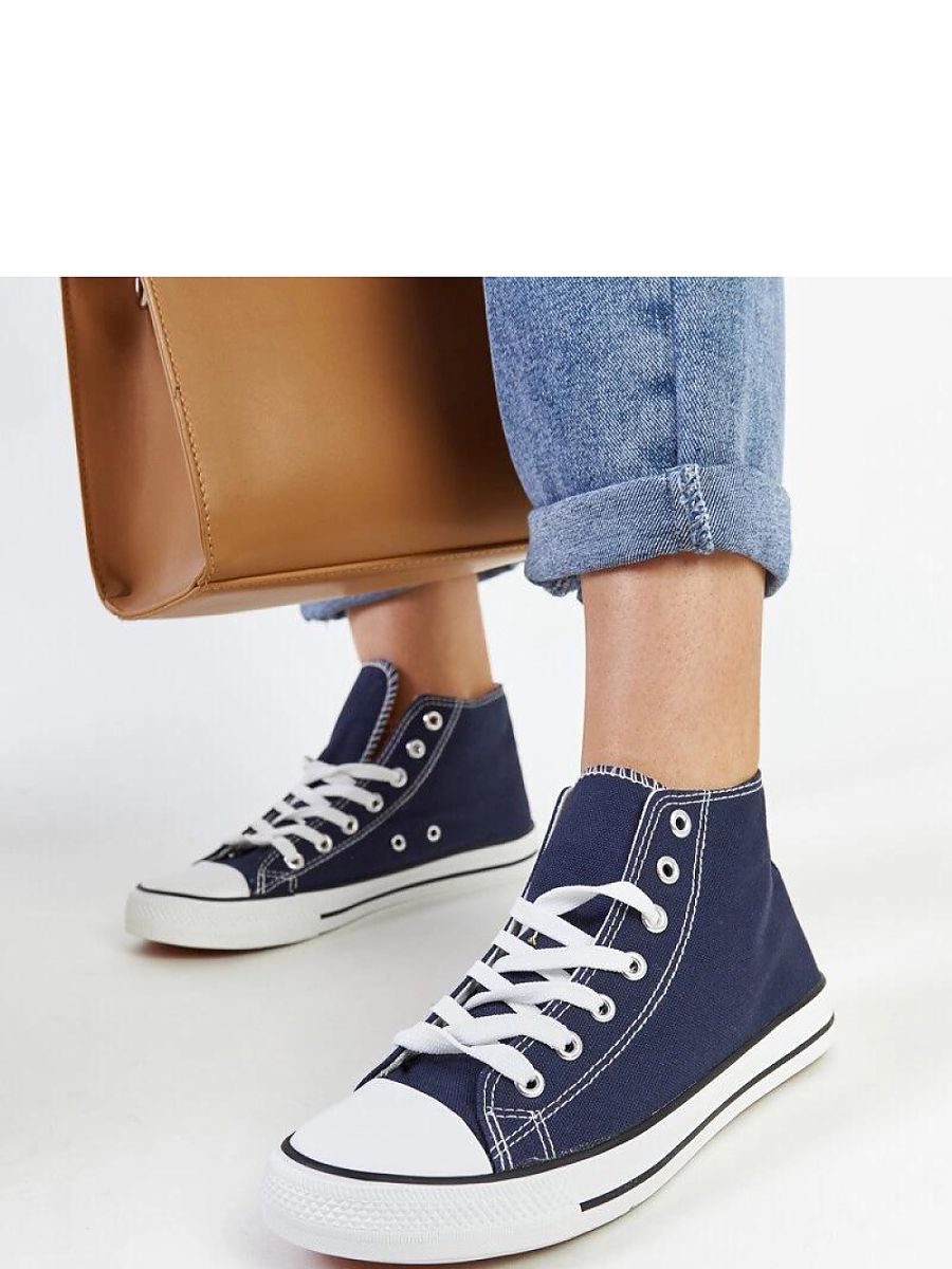 Granatowe wysokie trampki Eliska - Solea - obrazek 3