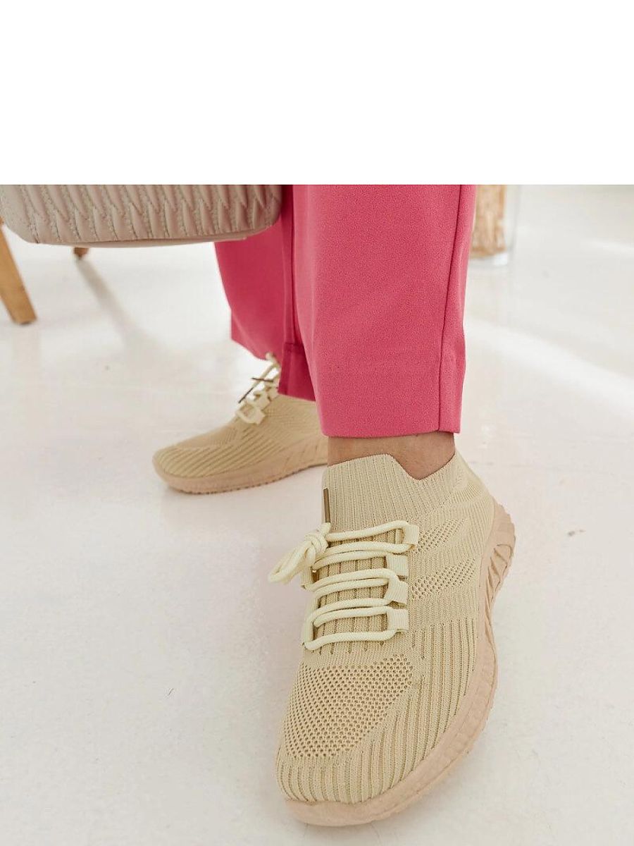 Beżowe materiałowe sneakersy Ornella - Solea