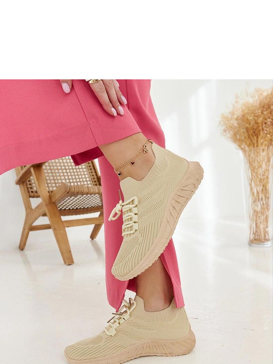 Beżowe materiałowe sneakersy Ornella - Solea - obrazek 3