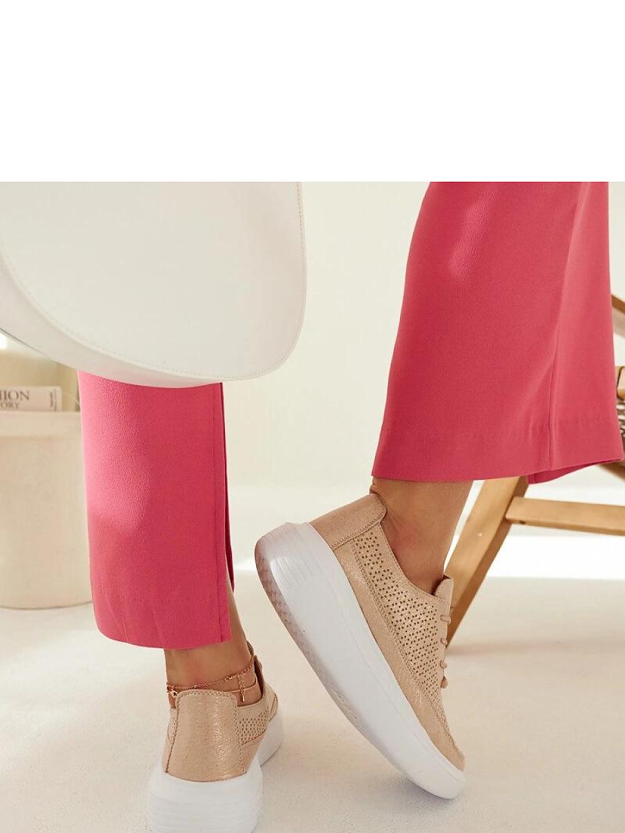 Złote sneakersy na platformie Lori - Solea - obrazek 6