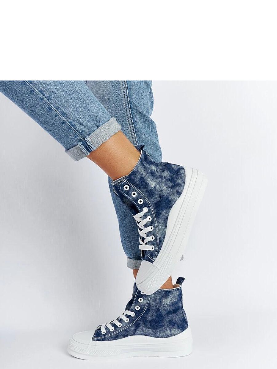 Granatowe trampki na platformie Vicente - Solea - obrazek 3