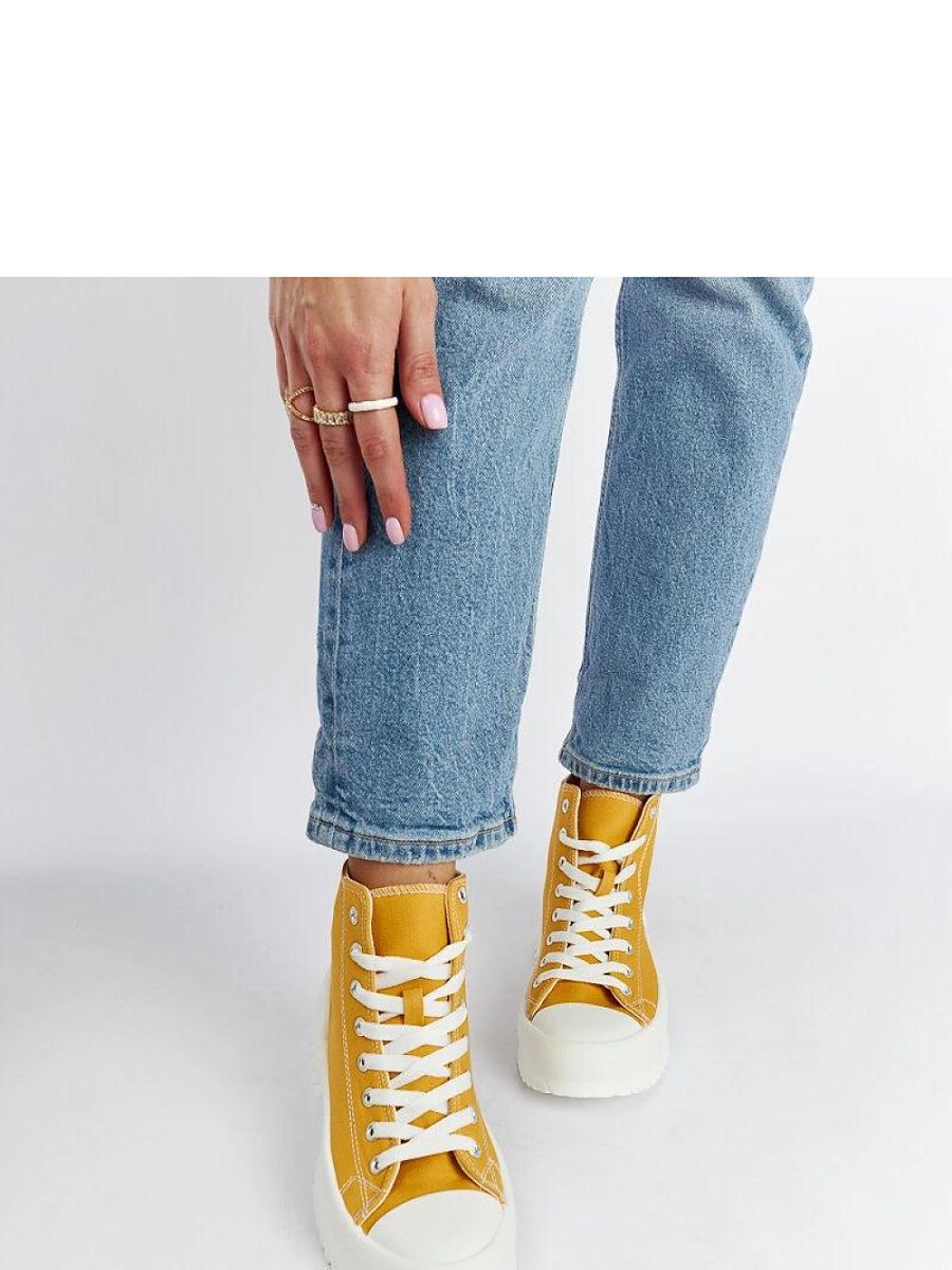 Żółte trampki za kostkę Ronchis - Solea - obrazek 4