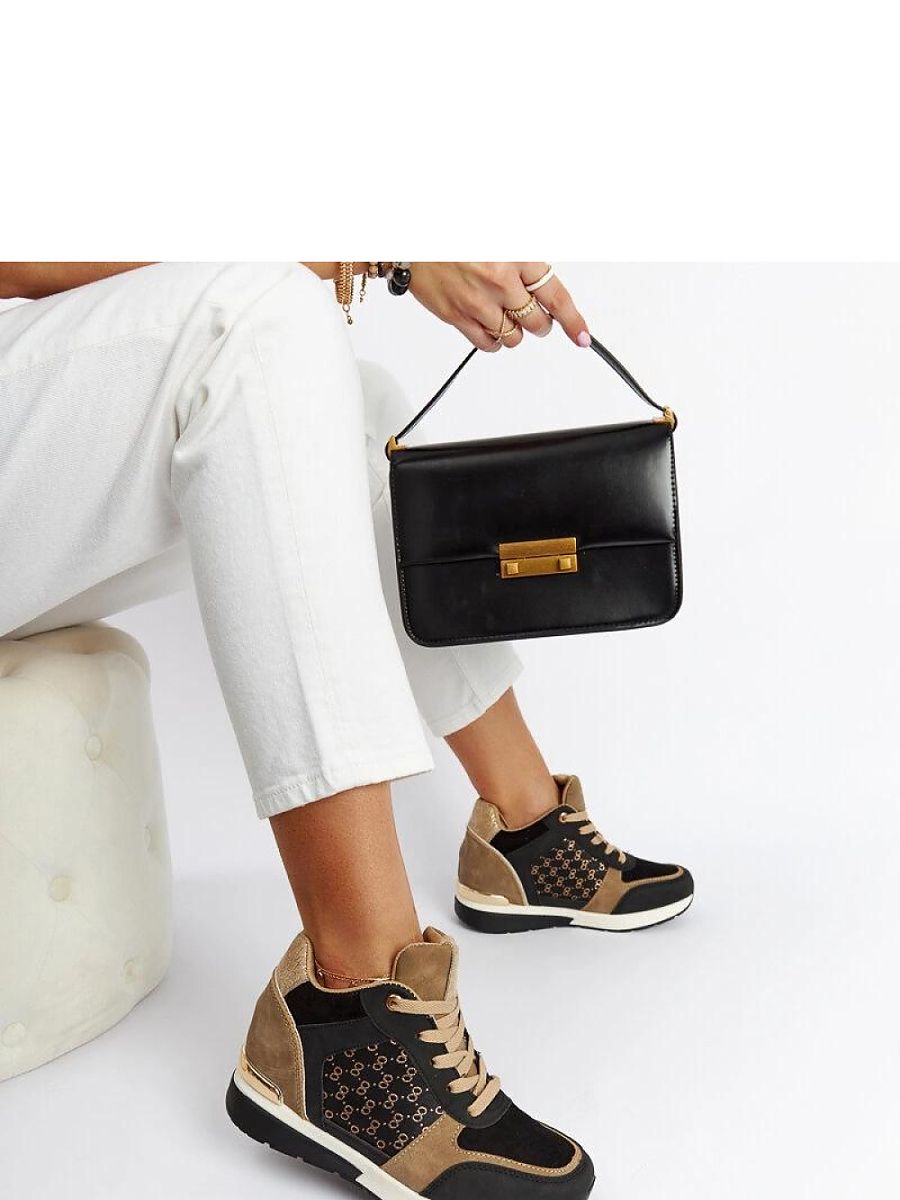 Czarne sneakersy na koturnie Chestnut - Solea