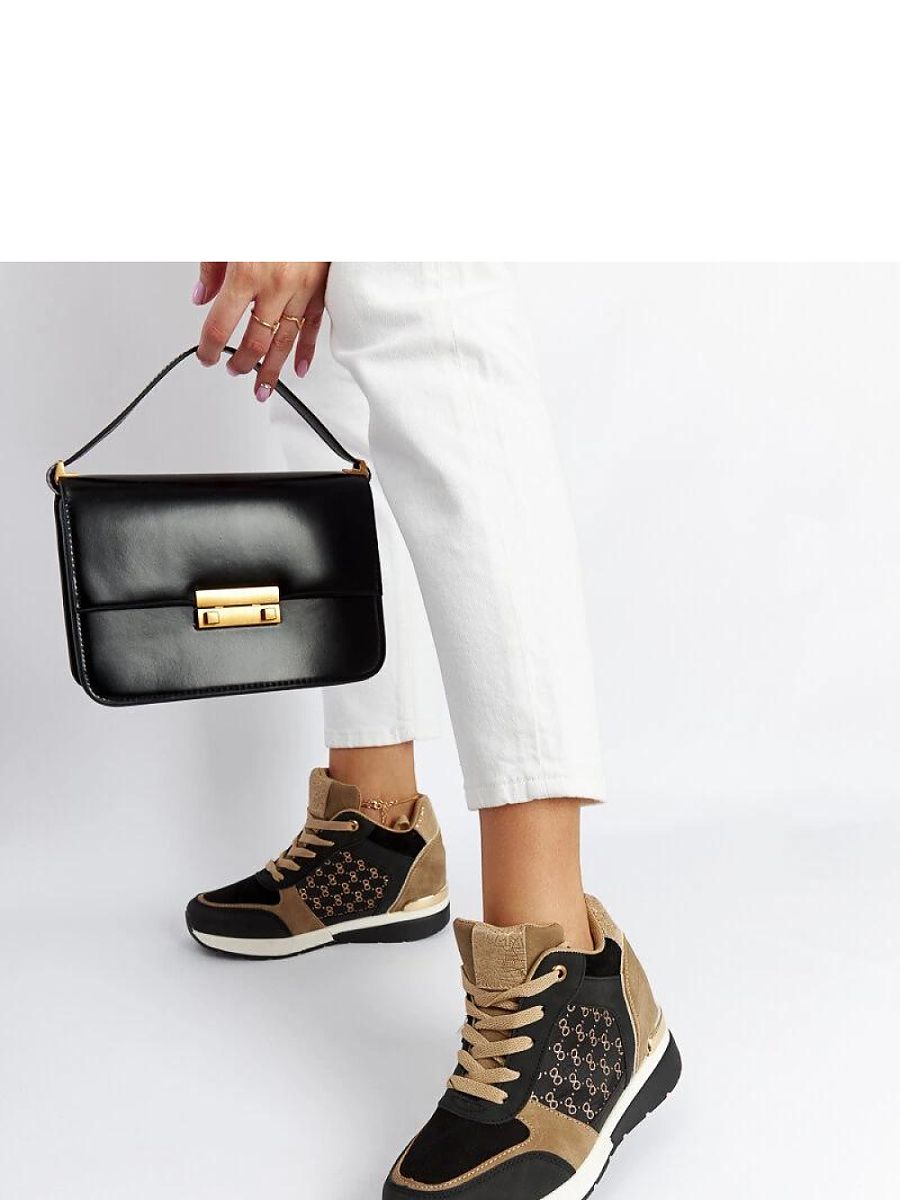 Czarne sneakersy na koturnie Chestnut - Solea - obrazek 3