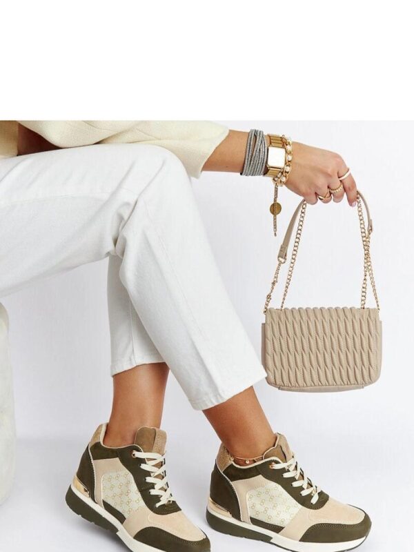 Zielone sneakersy na koturnie Chestnut - Solea