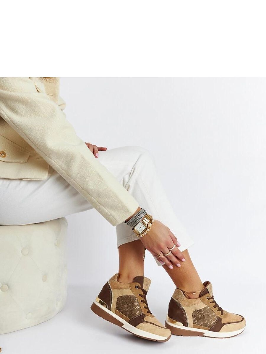 Brązowe sneakersy na koturnie Chestnut - Solea - obrazek 2