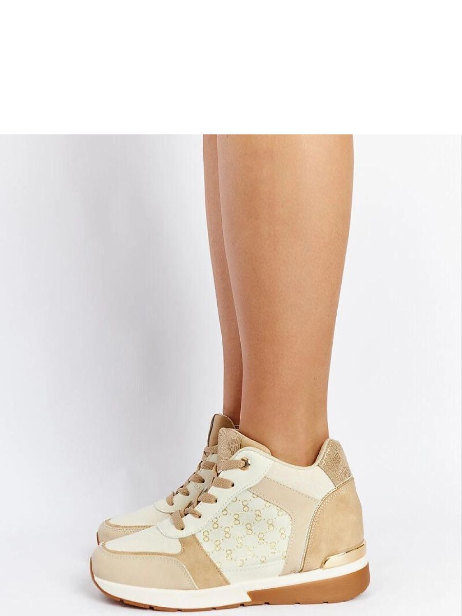 Beżowe sneakersy na koturnie Chestnut - Solea - obrazek 3