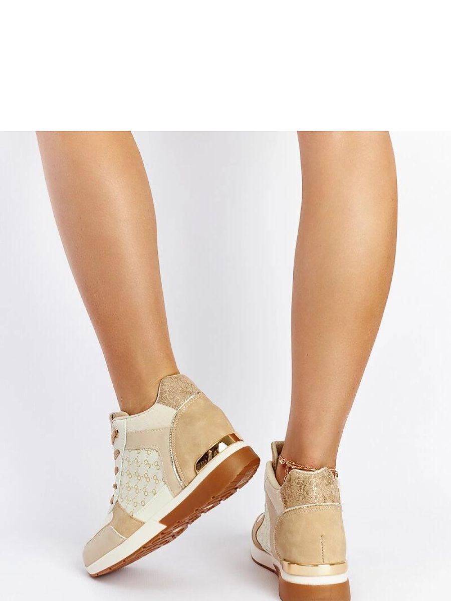 Beżowe sneakersy na koturnie Chestnut - Solea - obrazek 4