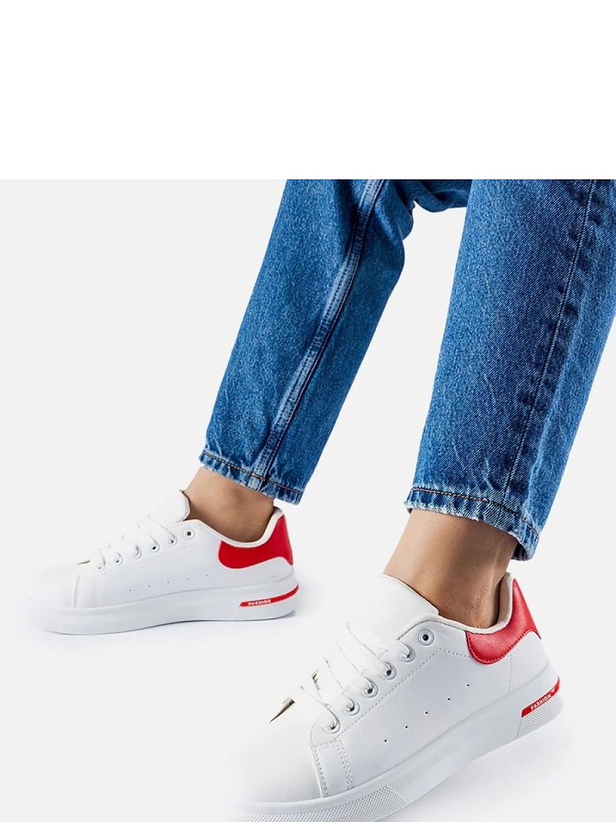 Biało-czerwone sneakersy Leland - Solea - obrazek 4