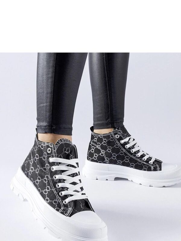 Czarne trampki zdobione monogramem Terenzio - Solea