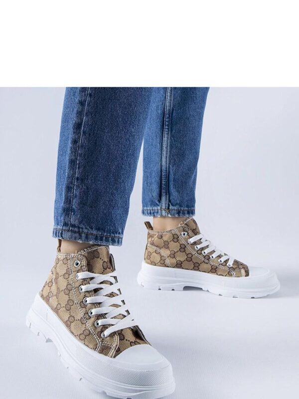 Brązowe trampki zdobione monogramem Terenzio - Solea