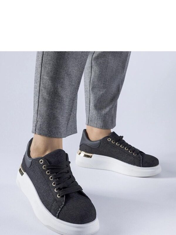 Czarne sneakersy na platformie Scuderlando - Solea