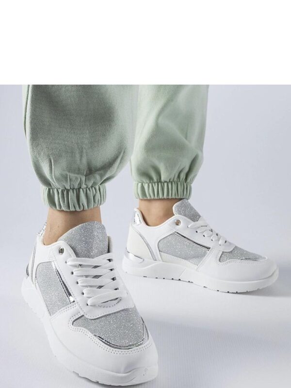 Białe sneakersy z ozdobną nitką Facondo - Solea