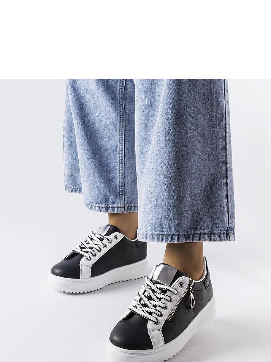 Czarne sneakersy na platformie Romola - Solea