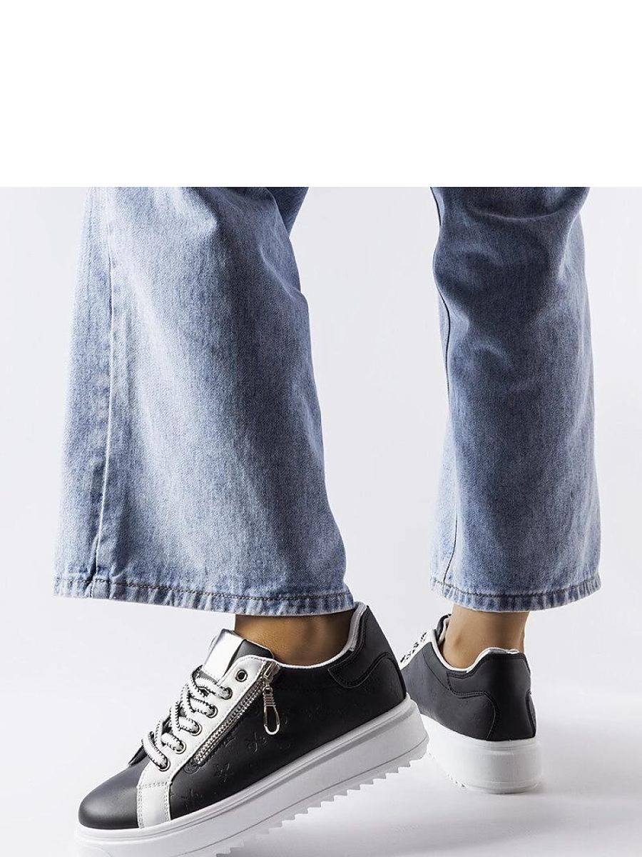 Czarne sneakersy na platformie Romola - Solea - obrazek 2