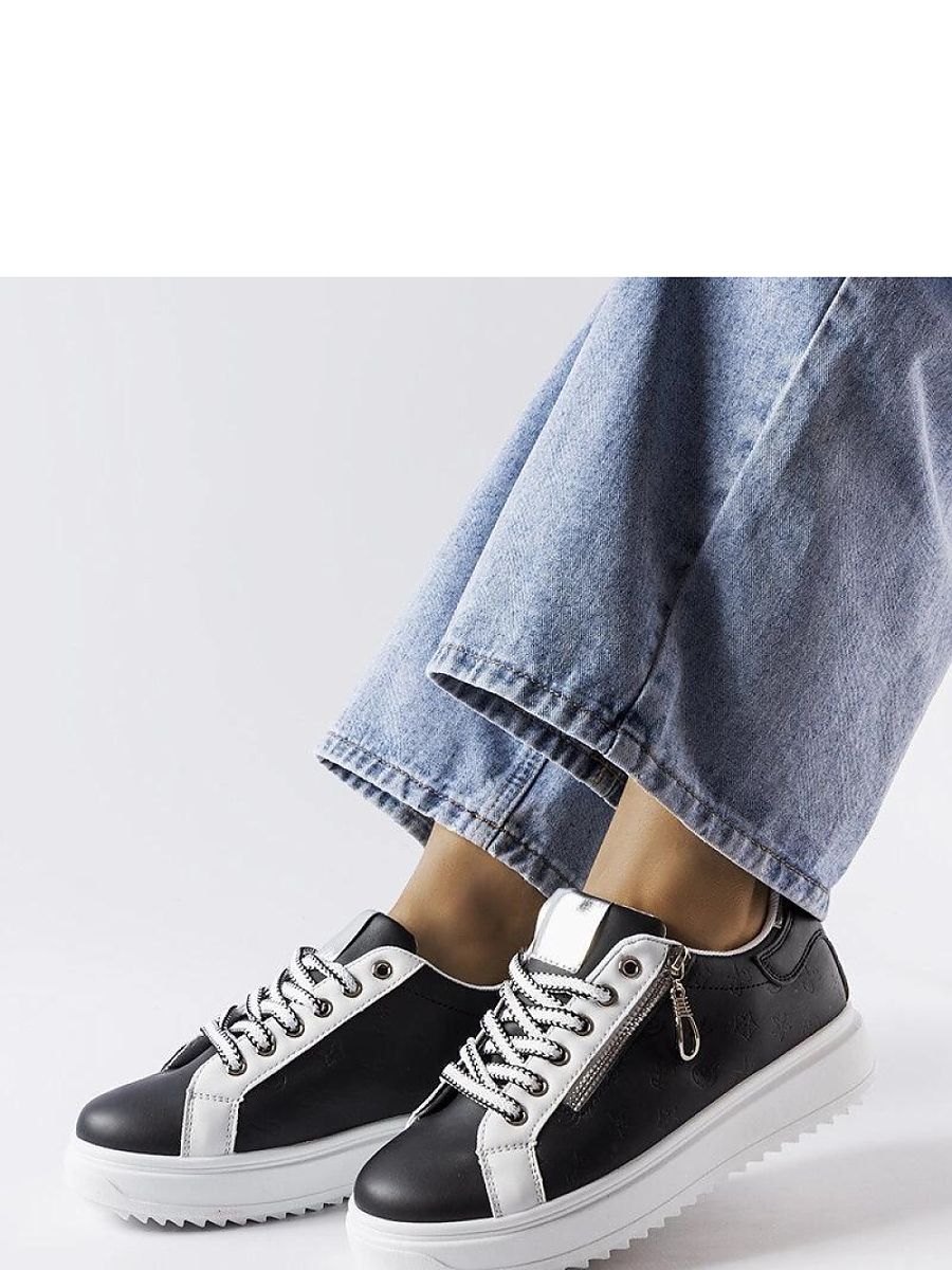 Czarne sneakersy na platformie Romola - Solea - obrazek 3