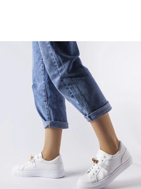 Białe tenisówki ze złotym akcentem Letteria - Solea