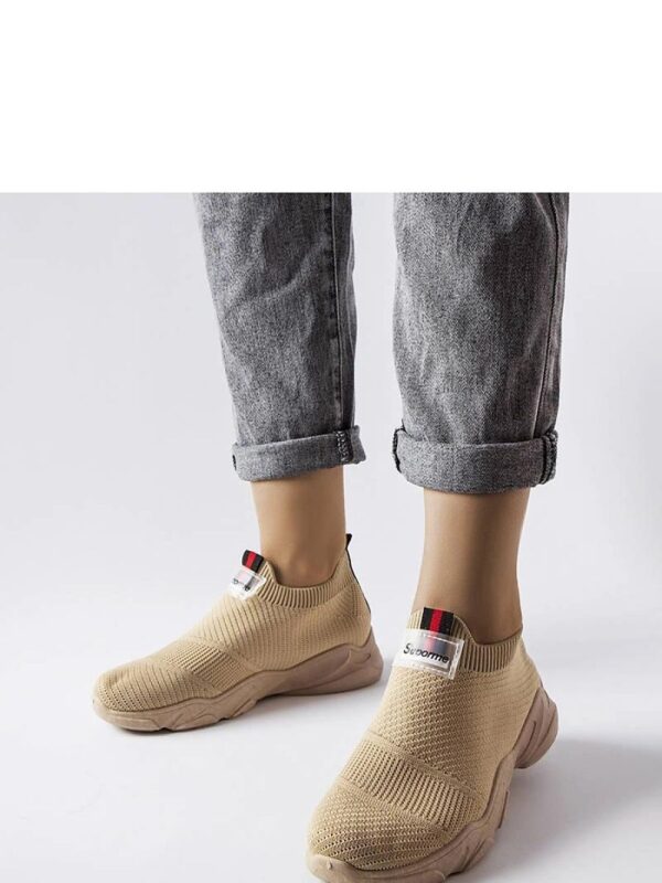 Ciemnobeżowe wsuwane buty sportowe damskie Greco - Solea