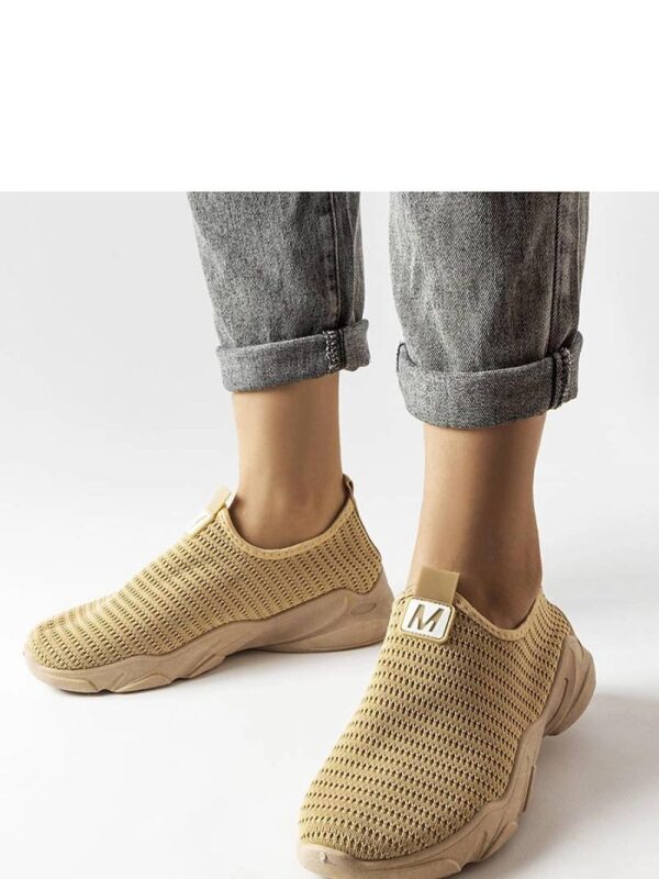 Ciemnobeżowe wsuwane buty sportowe damskie Azalee - Solea