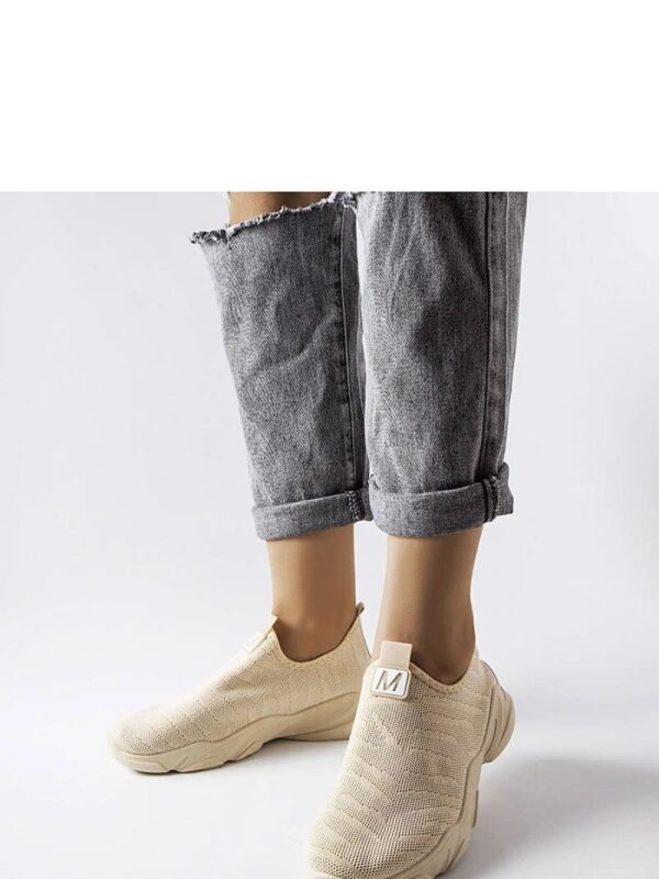 Beżowe materiałowe buty sportowe damskie Aaron - Solea