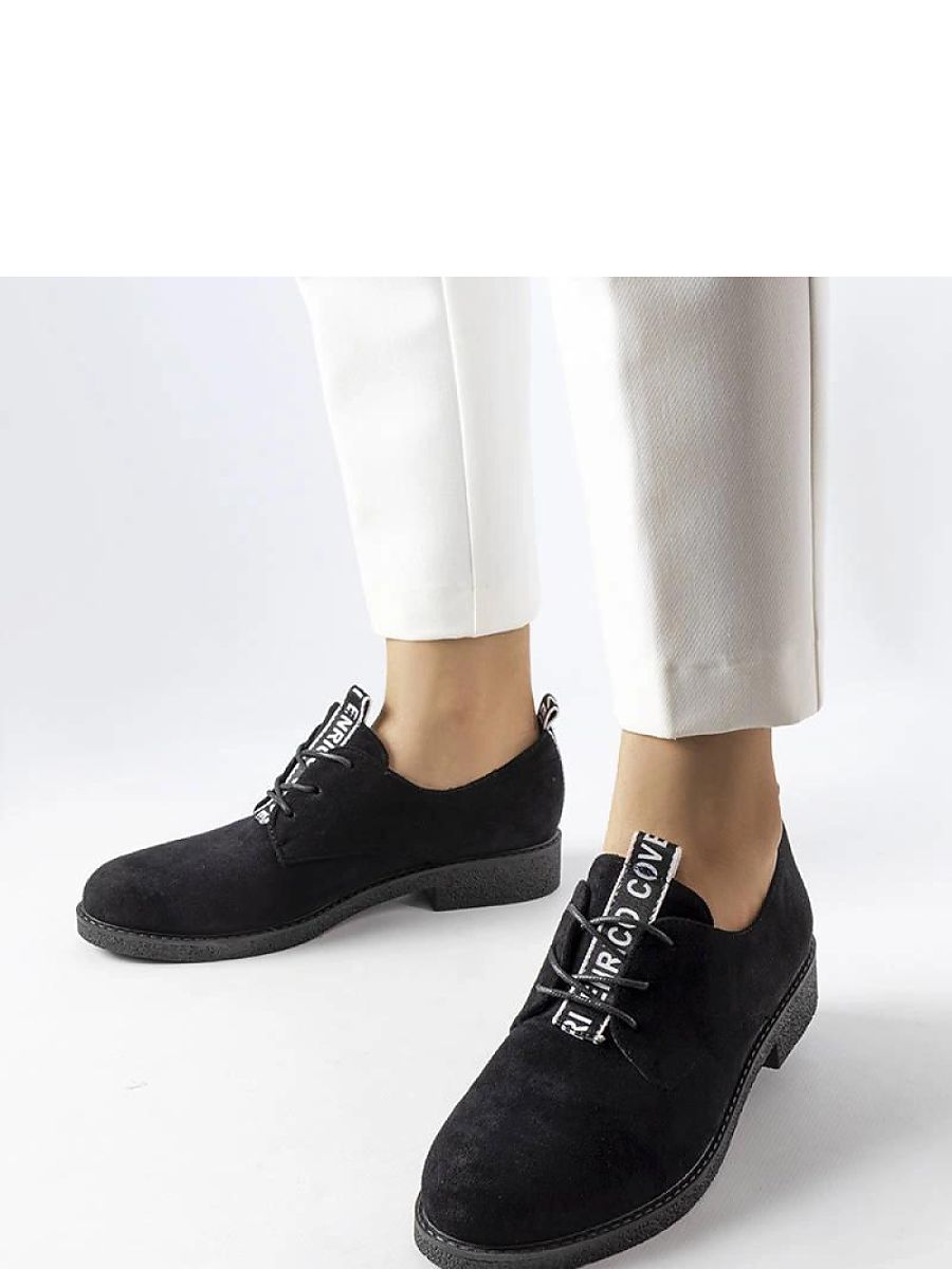 Czarne półbuty z eko-zamszu Sunderland - Solea