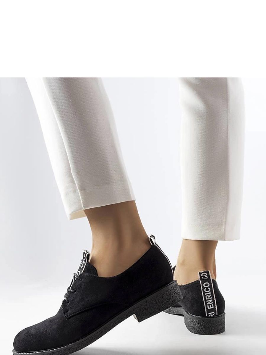 Czarne półbuty z eko-zamszu Sunderland - Solea - obrazek 3