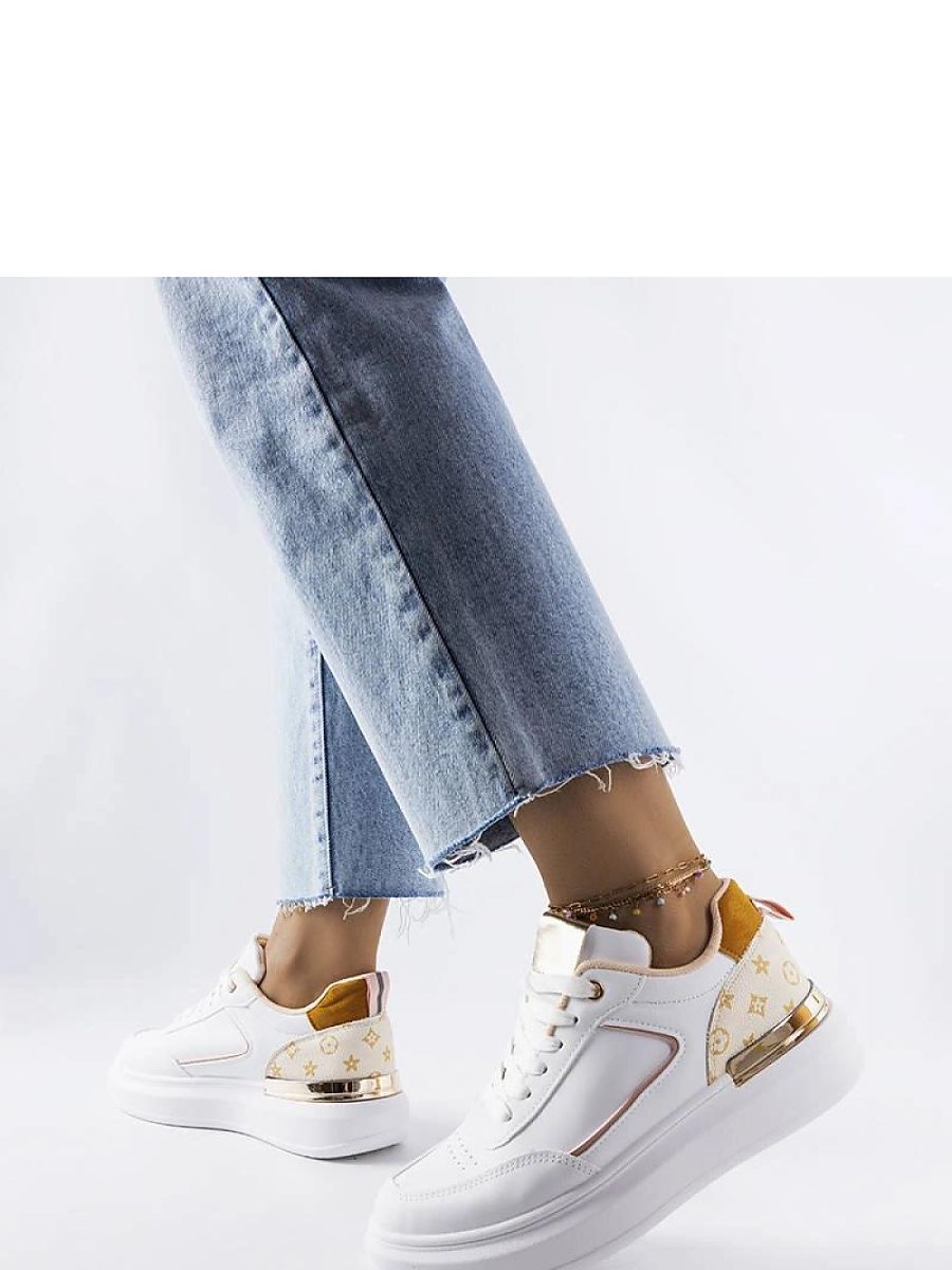 Białe sneakersy z beżowymi wstawkami Margarita - Solea