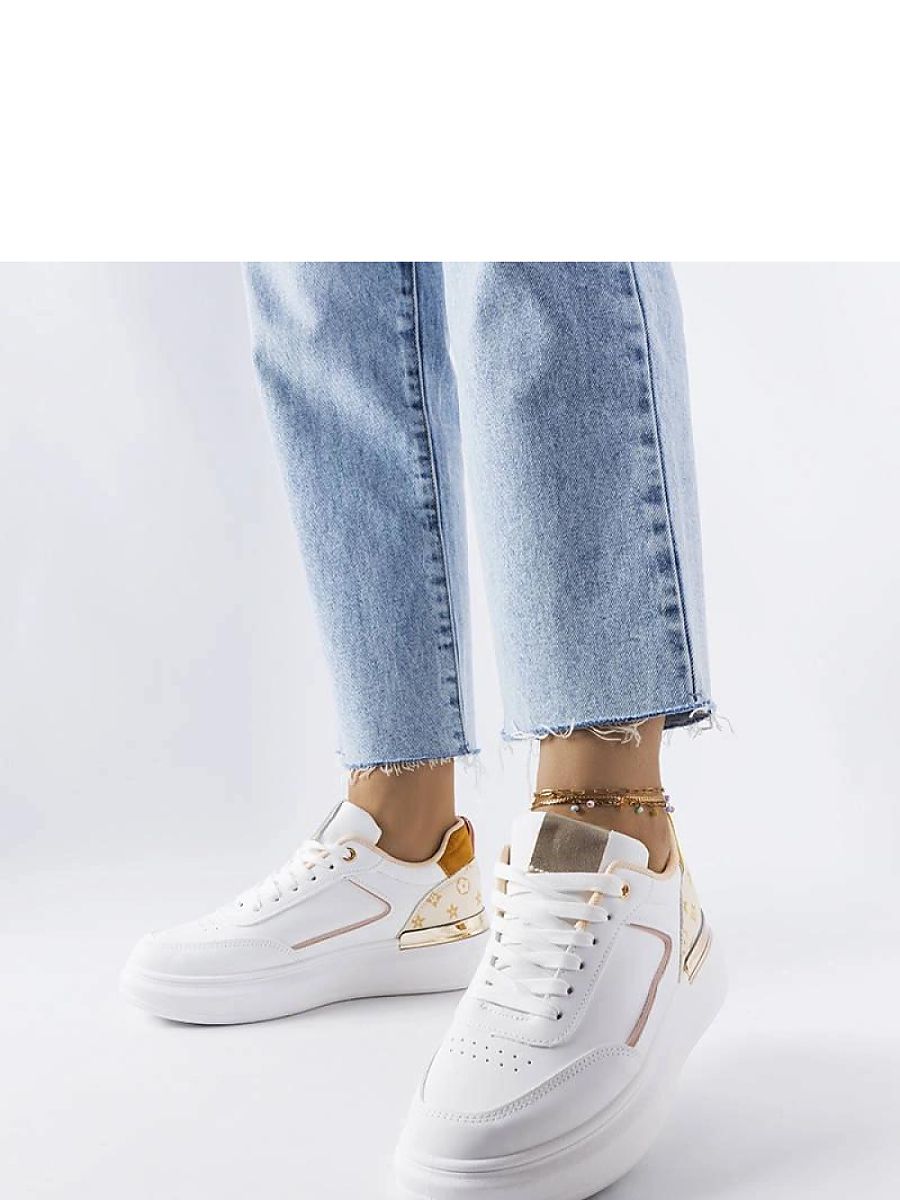 Białe sneakersy z beżowymi wstawkami Margarita - Solea - obrazek 2